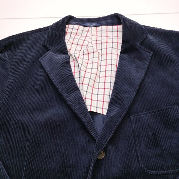 Brooks Brothers Navy Corduroy Blazer Regent Fit Elbow Patches Ivy Classic 46R - Picture 6 of 14